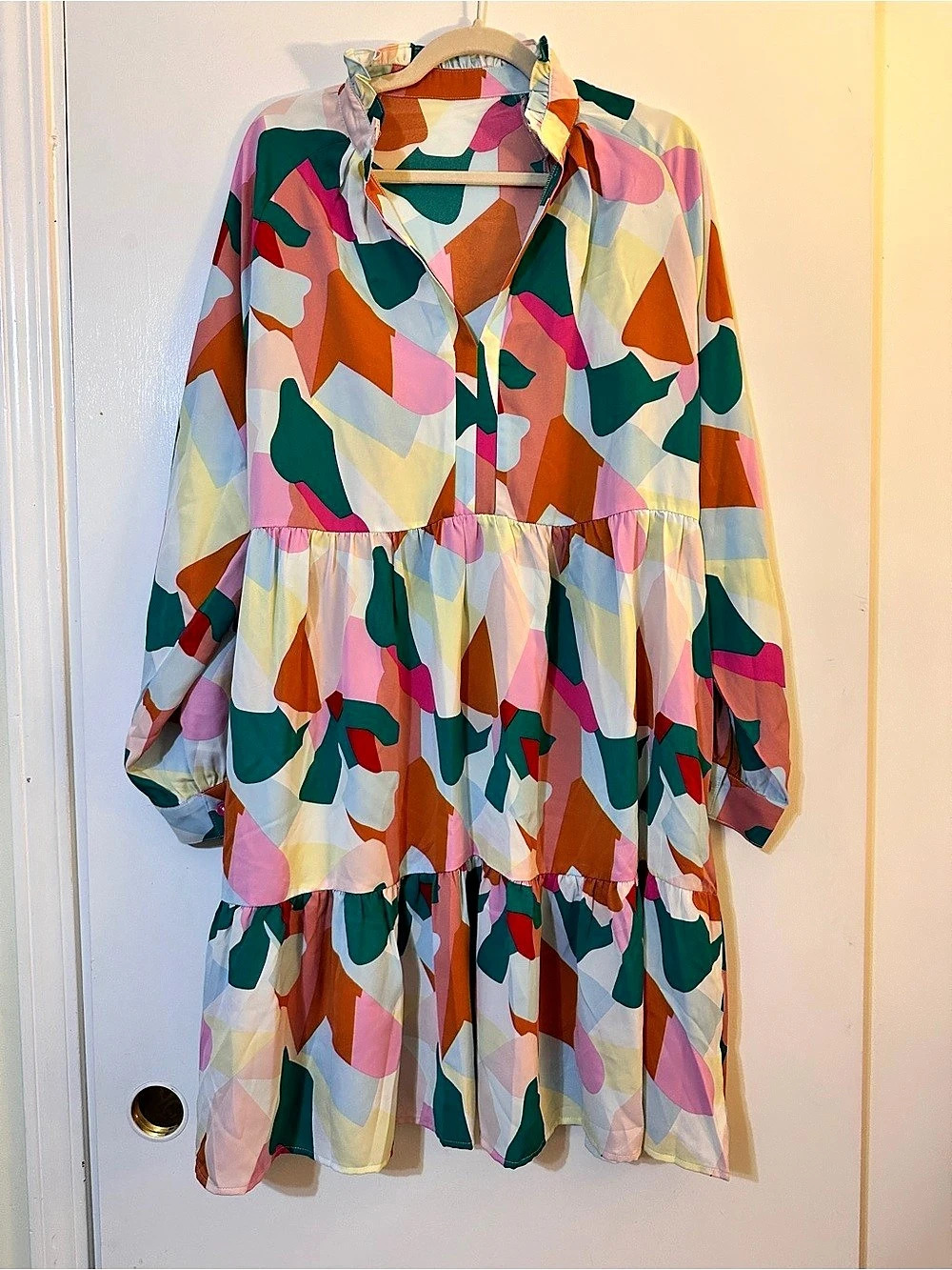 Abstract Mini Dress in Multicolor Size XL
